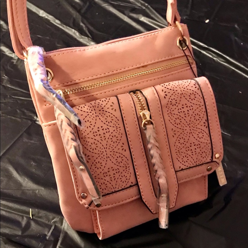 Violet Ray faux suede handbag pink - Picture 2 of 2